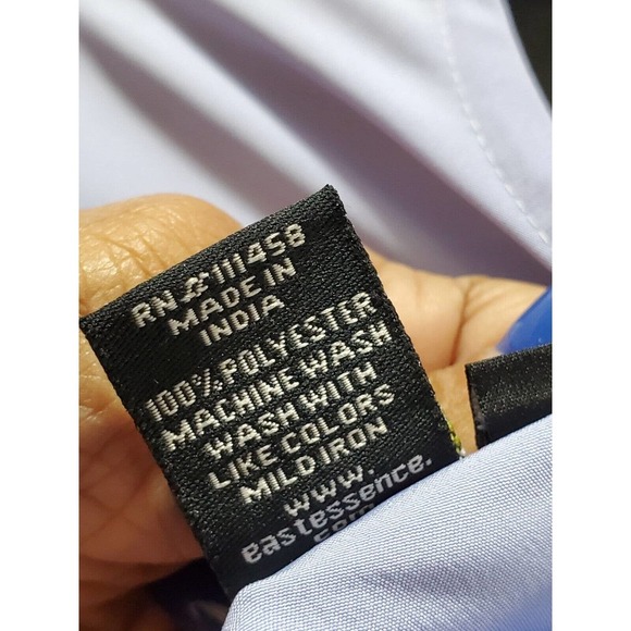 East Essence Blue Polyester Plain Koshibo Long Sleeve Knee Length Abaya Dress XL - Picture 10 of 11